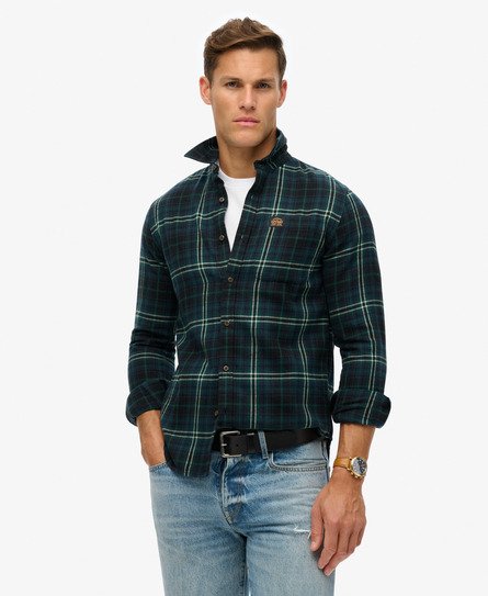 Langermet Lumberjack-bomullsskjorte