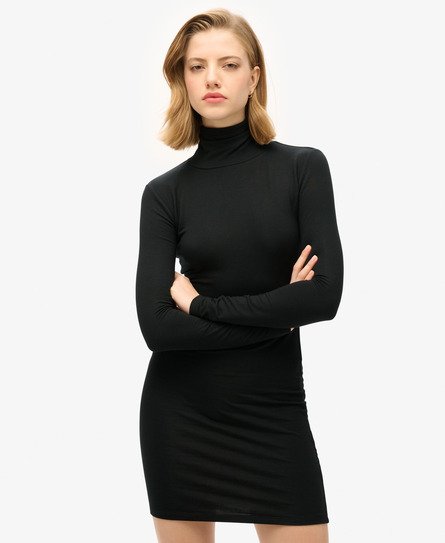 Long Sleeve High Neck Mini Dress