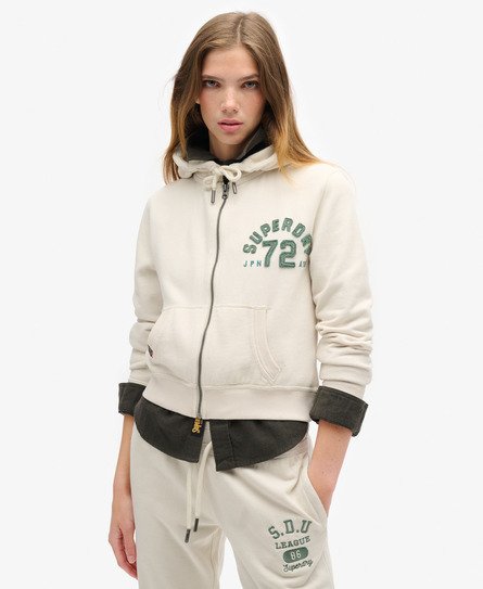 Korte Athletic Essentials hoodie met rits en losse pasvorm