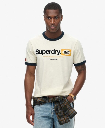 T-shirt con grafica Ringer in stile workwear con logo Core