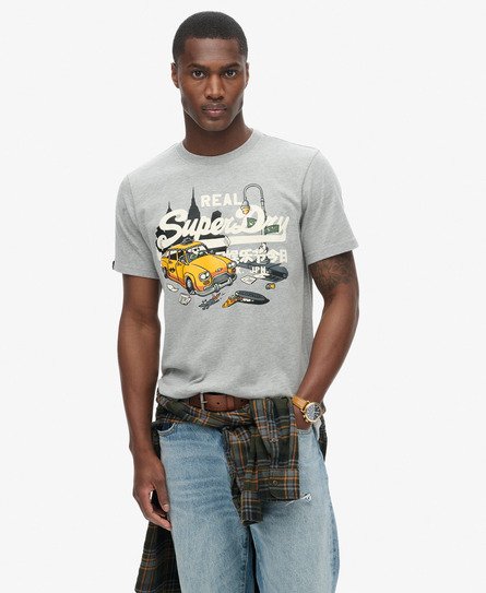 New York-T-skjorte med vintagelogo og grafikk