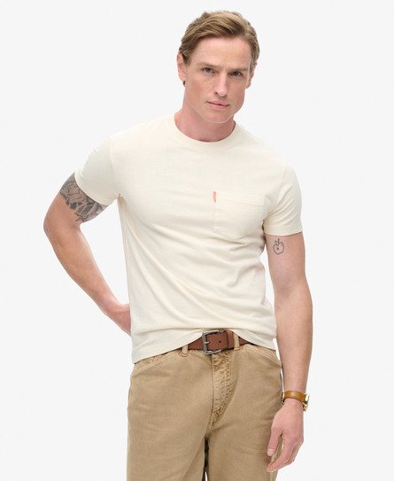 Essential T-shirt med lomme i vasket design