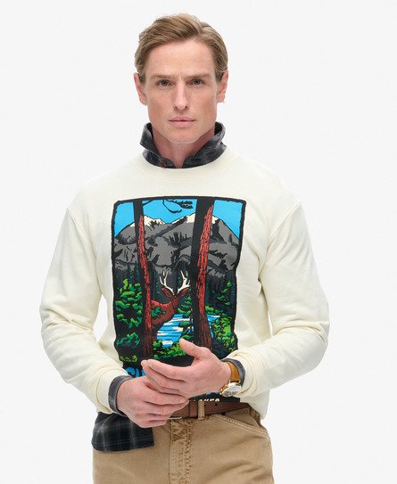 Travel Postcard Graphic Crew Sweatshirt