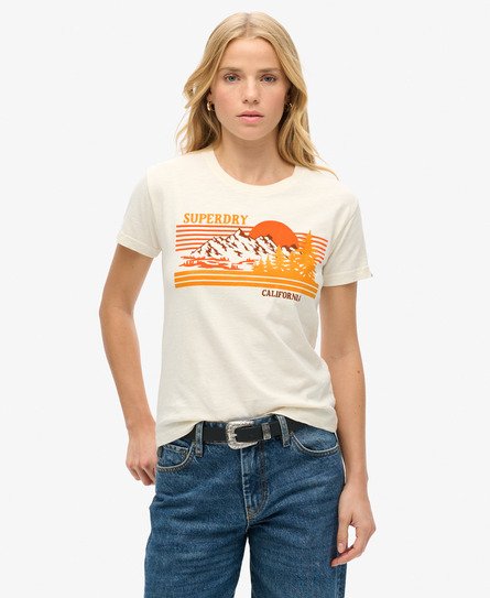 Stribet Outdoor T-shirt med tætsiddende pasform