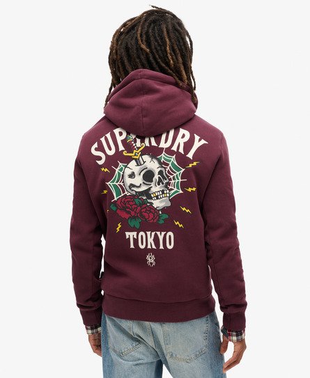 Tattoo hoodie met losse pasvorm en print op de achterkant