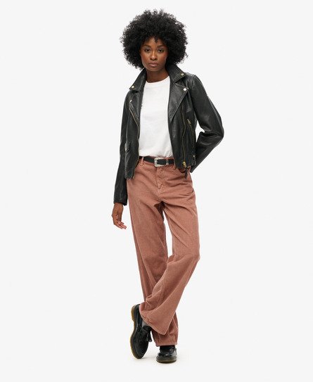 Mid Rise Wide Leg Cord Trousers