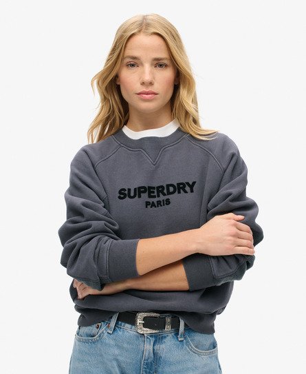 Sport Luxe Panelled Loose Crew Sweatshirt