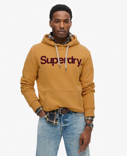 Superdry Mannen Klassieke Hoodie met Core-logo Goud