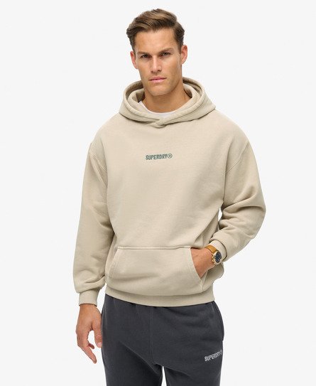 Micro Logo Graphic Loose Hoodie