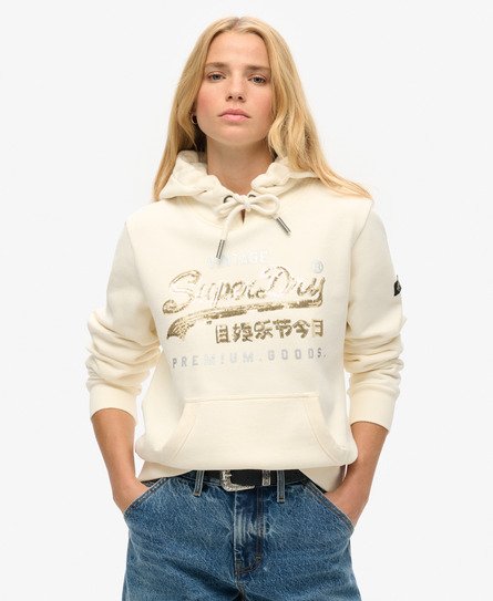 Verziertes Hoodie mit Vintage-Logo und Grafikprint