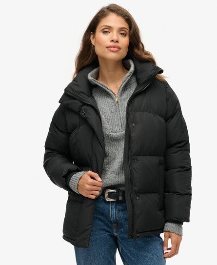 Black puffa jackets best sale