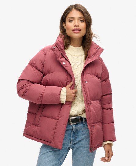 Superdry Vrouwen Halflange Pufferjas Roze