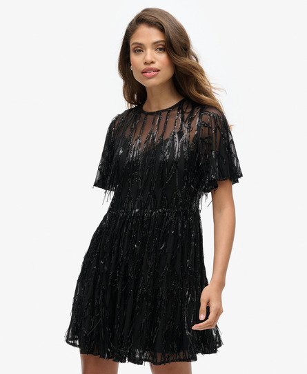 Tassle Black Sequin