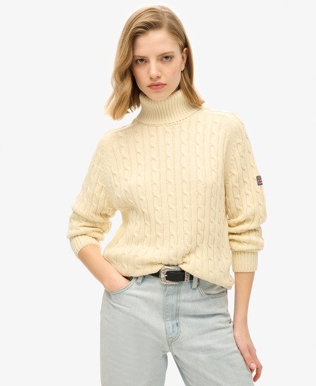 Maglione dolcevita a trecce Slouchy