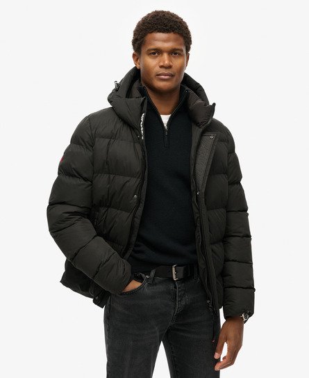 Hooded Microfibre Sport Puffer Jacket