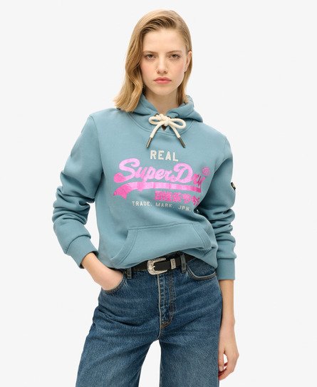 Embellished Vintage Logo Graphic Hoodie