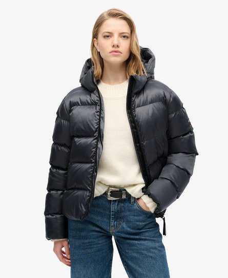 Hooded Luxe Sports Puffer Jacket