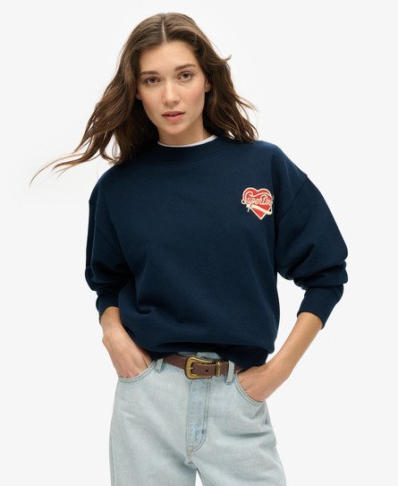 Workwear Embroidered Loose Crew Jumper