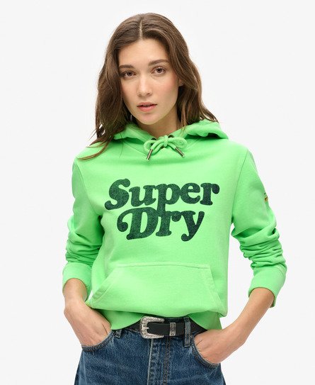 Womens Cooper Tonal Logo Hoodie in Neo Mint Green Superdry UK