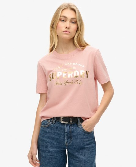 Luxe Metallic Logo Relaxed T-Shirt 