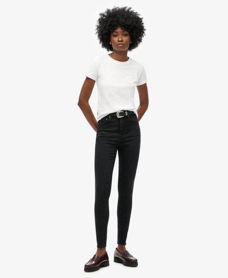 Skinny jeans met hoge taille van biologisch katoen