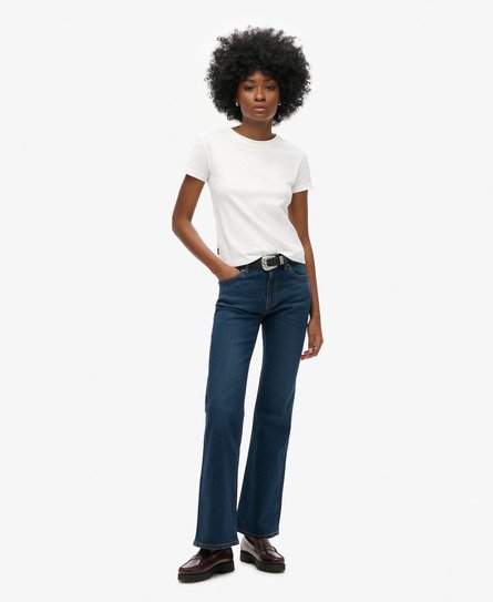 Jean slim évasé taille mi-haute en coton biologique