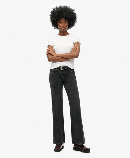 Jean slim évasé taille mi-haute en coton biologique