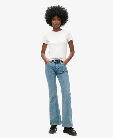 Vintage Mid Rise Slim Flare Jeans