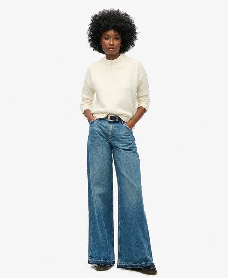 Raw Hem Wide Leg Flare Jeans