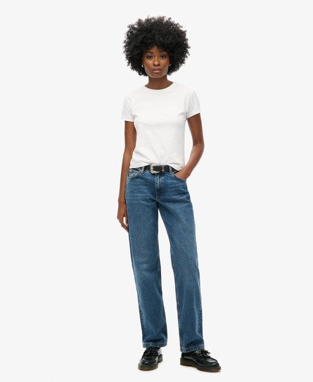 Mid Rise Straight Leg Jean