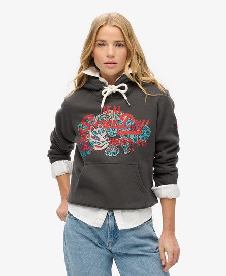 Tokyo hoodie met Vintage logo en grafische print