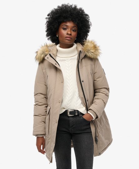 Faux fur parka jacket womens hotsell