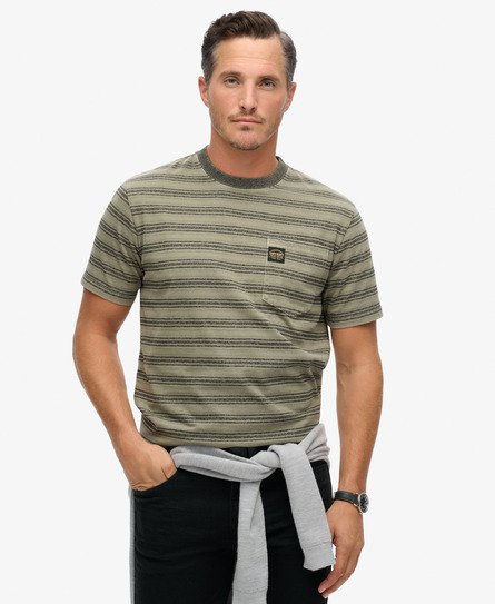 Textured Stripe Pocket T-Shirt 