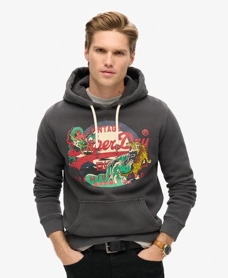 Tokyo hoodie met Vintage logo en grafische print