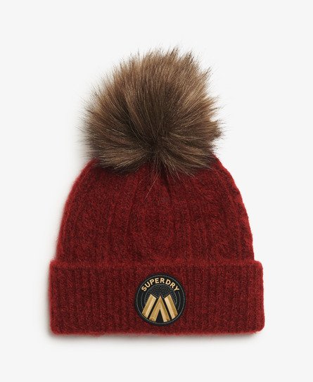 Luxe gebreide beanie met kabelpatroon