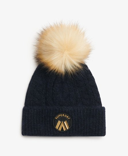 Luxe gebreide beanie met kabelpatroon