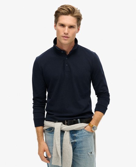 Long Sleeve Cotton Pique Polo Shirt