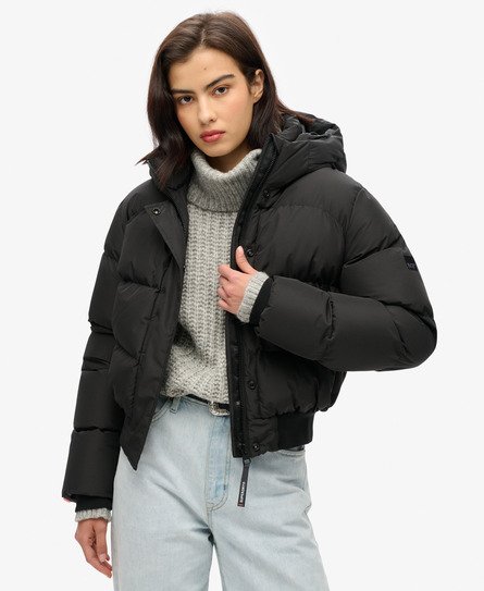 Hooded Sports Puffer Bomber Jacket