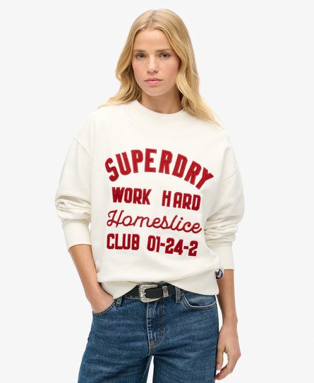 Workwear Embroidered Loose Crew Jumper