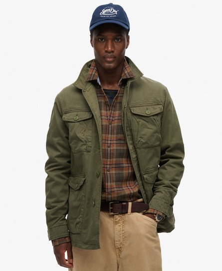 Vert Olive Surplus Goods Veste militaire legere brodee M65 pour Homme Superdry FR