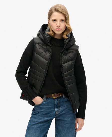 Gewatteerde Fuji bodywarmer met capuchon