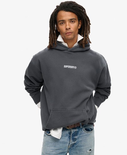 Micro Logo Graphic Loose Hoodie