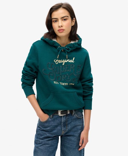 Sudadera con capucha y logotipo metalizado Luxe