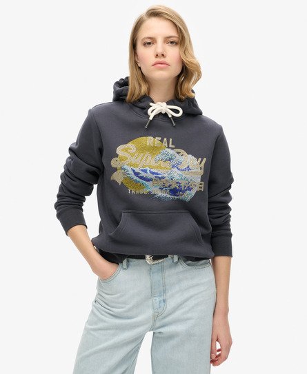 Tokyo hoodie met Vintage logo en grafische print