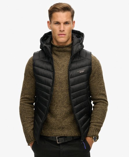 Gewatteerde Fuji bodywarmer met capuchon