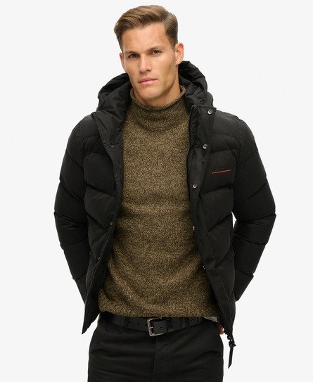 Hooded Microfibre Sports Puffer Jacket