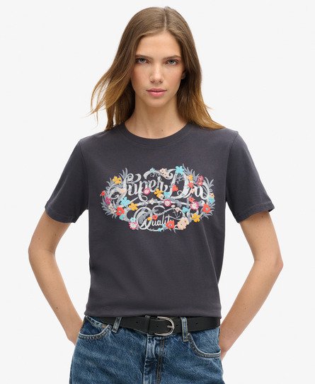 Floral Scripted -T-paita