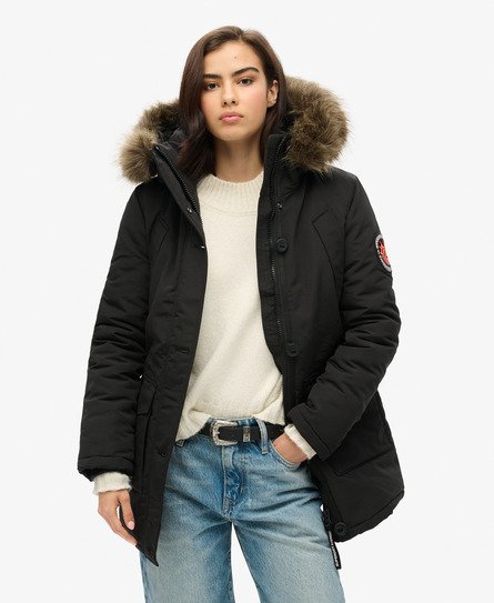 Everest parka met capuchon van imitatiebont