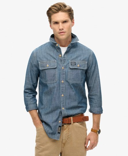 Chemise à manches longues en coton Workwear