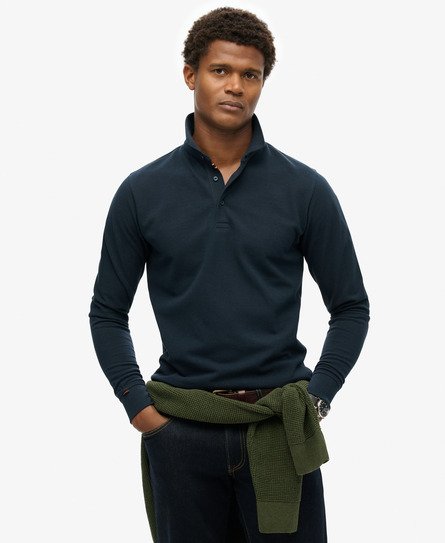 Cotton Long Sleeve Pique Polo